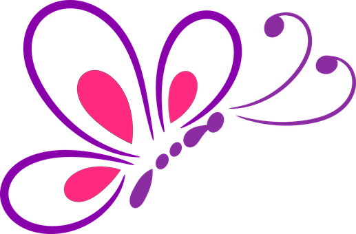 Abstractong Pink at Purple na Paruparo na Graphic Wallpaper