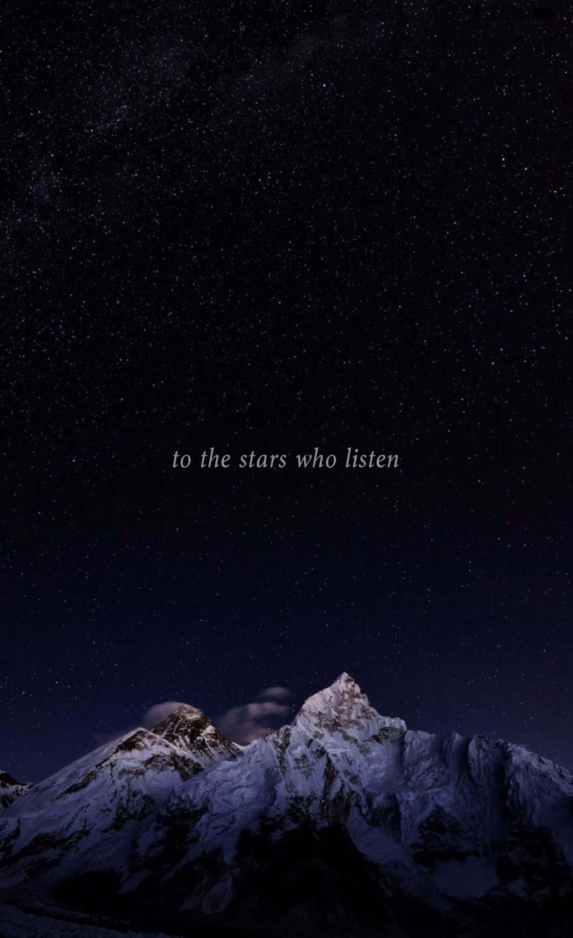 ACOTAR Quote Madilim na Niyebeng na Bundok Wallpaper