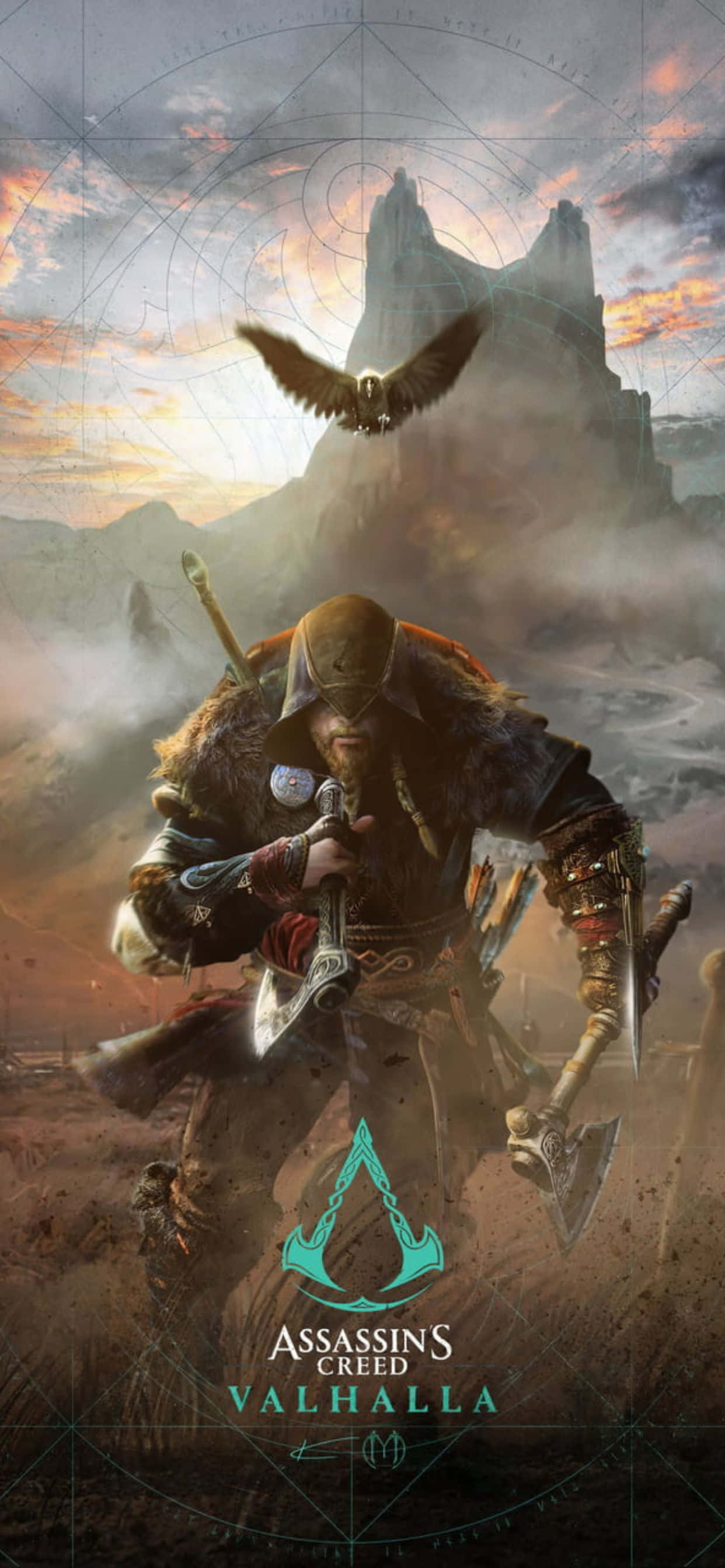 Action Role-play Game Artwork iPhone Xs Max Assassin's Creed Valhalla Background Wallpaper