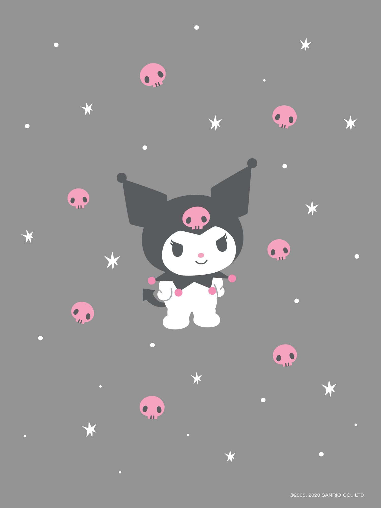 Adorable Kuromi Pattern Wallpaper
