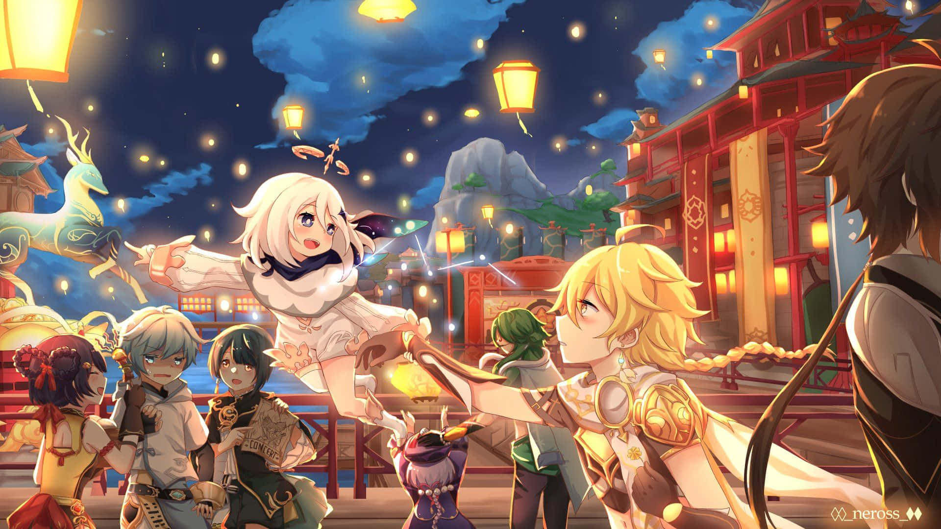 Adventure Spellcasters -- Sumali sa Pakikipagsapalaran ng Paglutas ng Palaisipan ng Genshin Impact Wallpaper