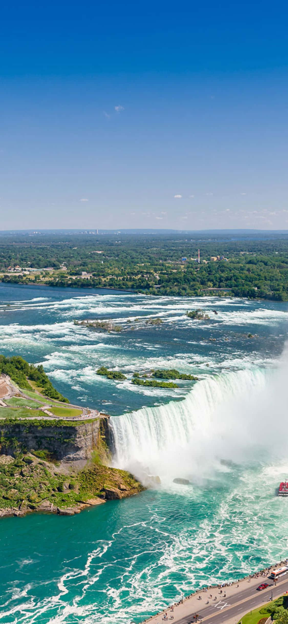 Aerial Shot iPhone X Niagara Falls Background Wallpaper