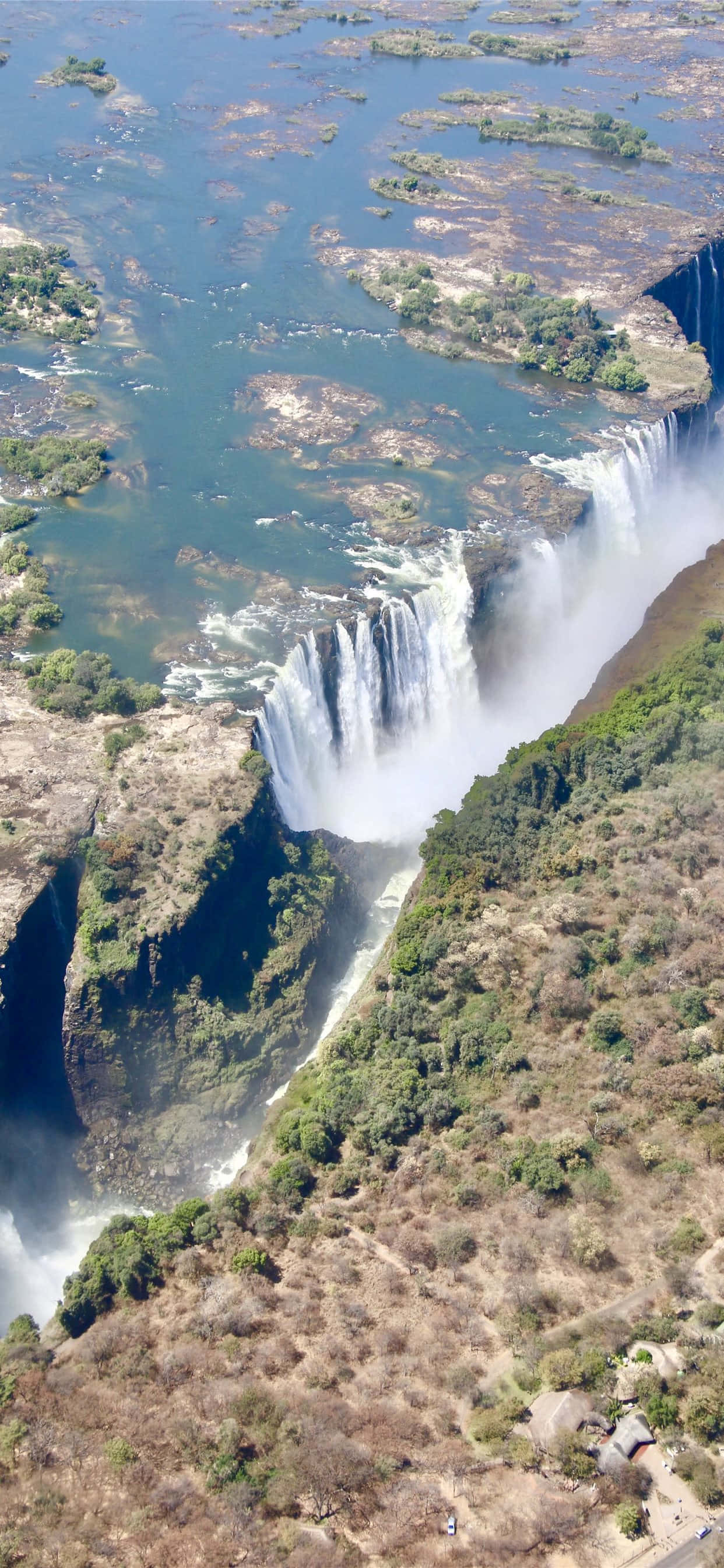 Aerial View ng Victoria Falls Wallpaper