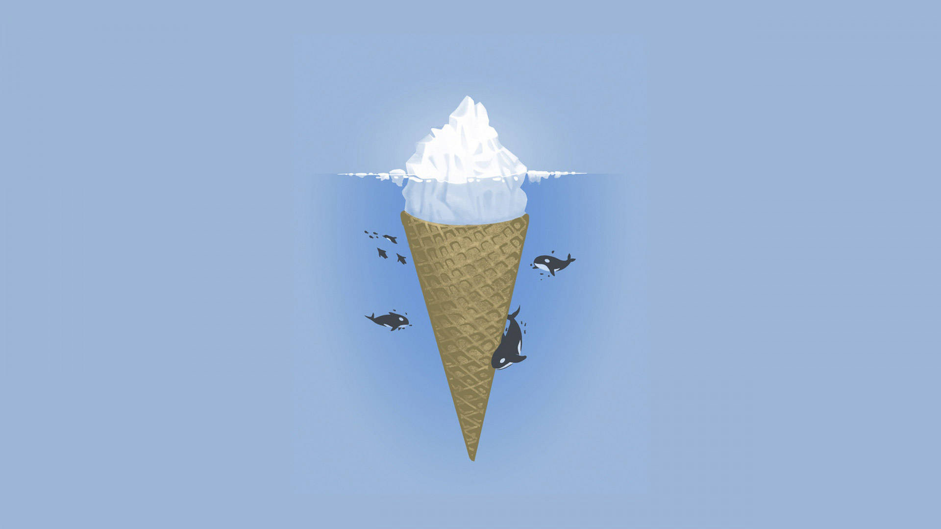 Aestetikong Ice Cream Cone Iceberg para sa Laptop Wallpaper