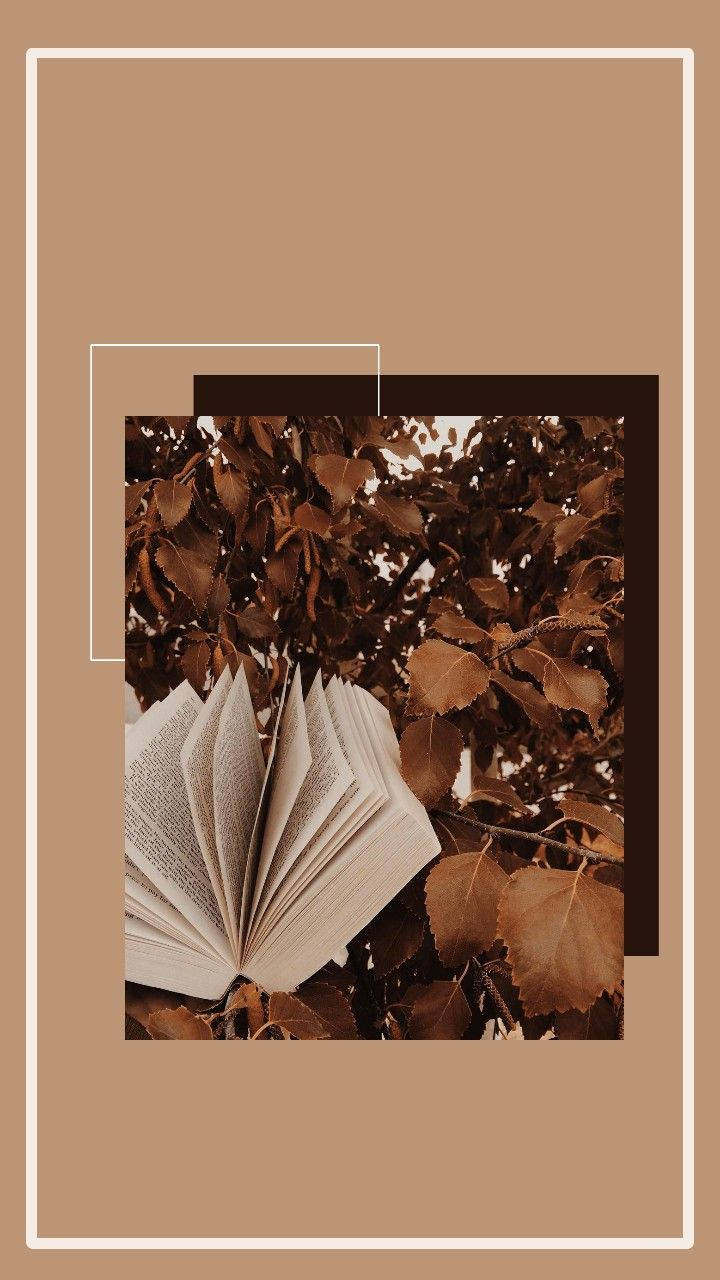 Aesthetic Brown Leaves At Aklat Wallpaper
