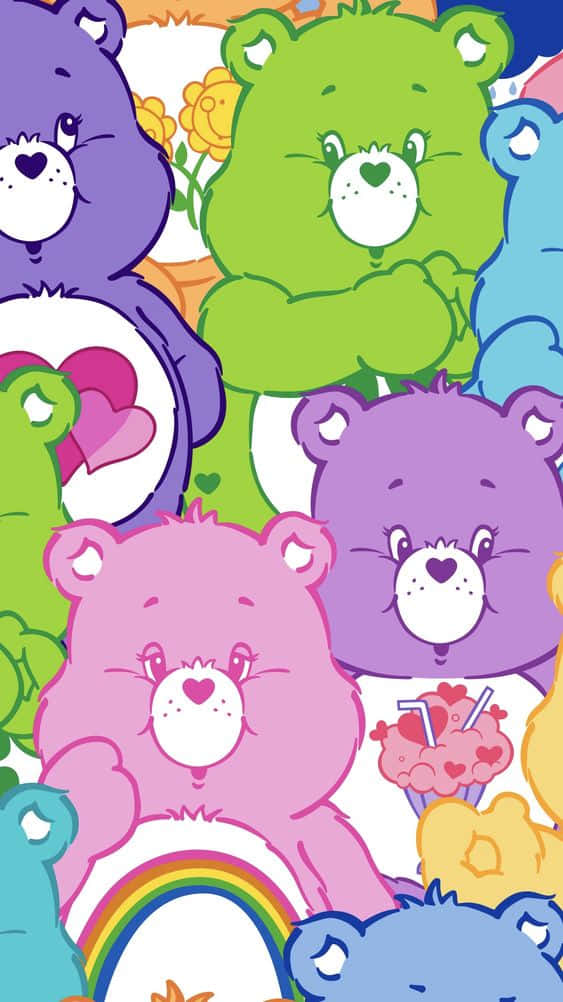 Aesthetic Care Bear na Makukulay na Bears Wallpaper