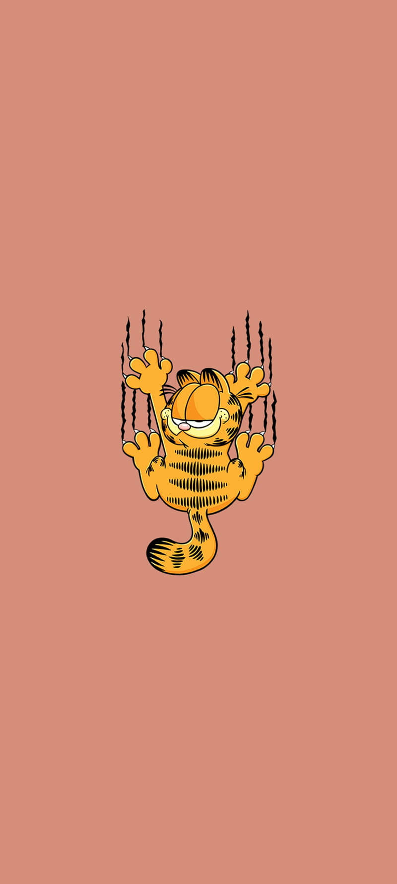Aesthetic Cartoon na Magulo si Garfield na Nagpupunit Wallpaper