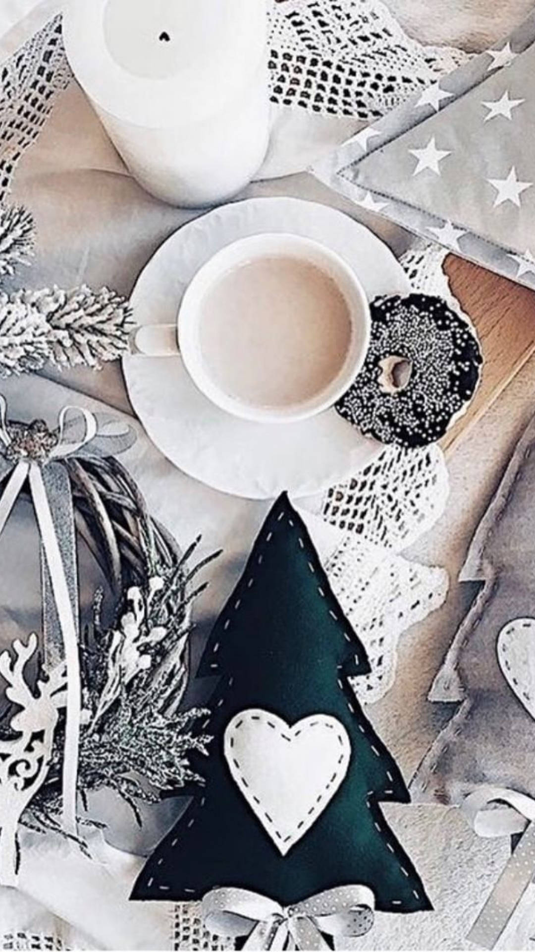 Aesthetic Coffee ng Maaliwalas na Pasko Wallpaper