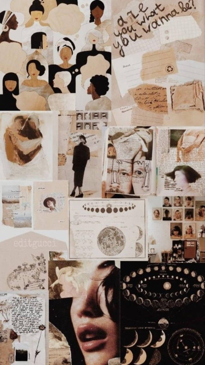 Aesthetic Collage ng Magasin ng Babae Wallpaper