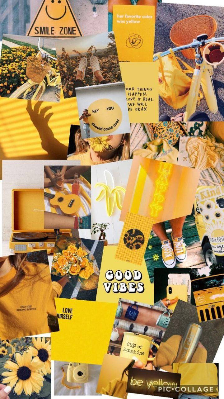 Aesthetic Collage Dilaw Wallpaper