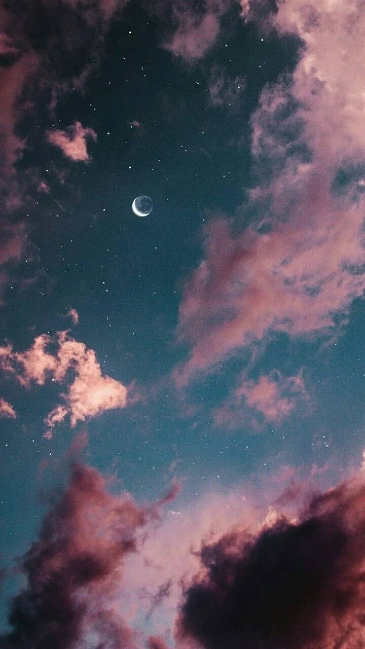 Aesthetic Crescent Moon para sa Telepono Wallpaper