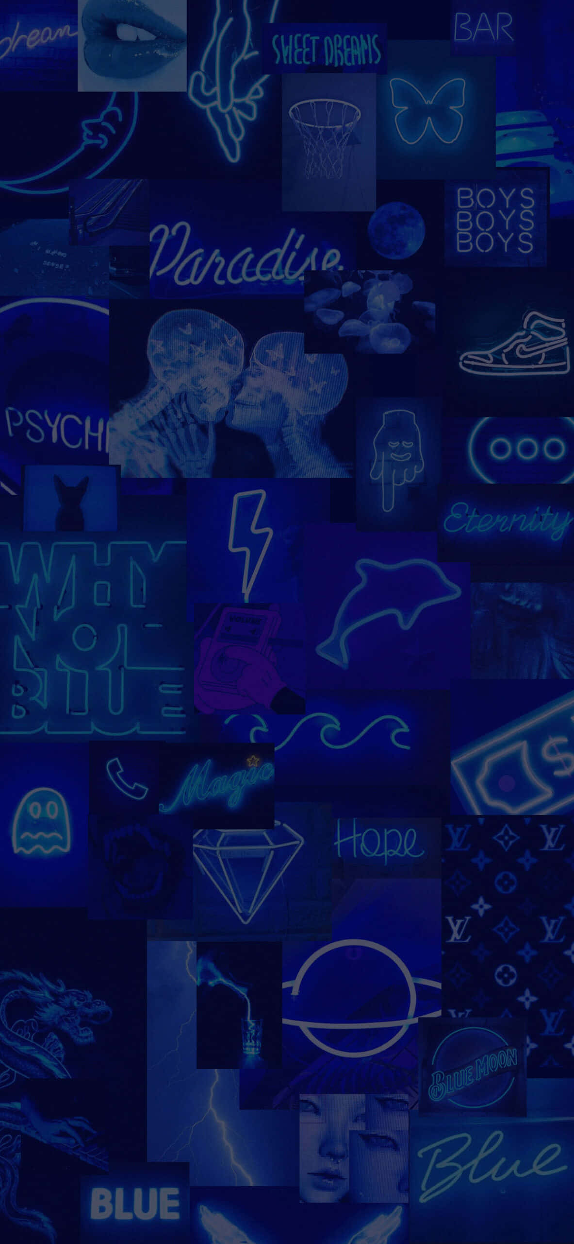 Aesthetic Dark Neon Blue Light pictures Wallpaper