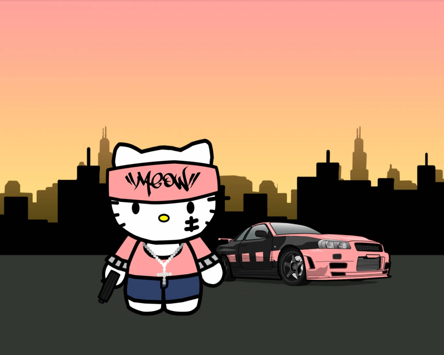 Aesthetic Gangster Hello Kitty Wallpaper