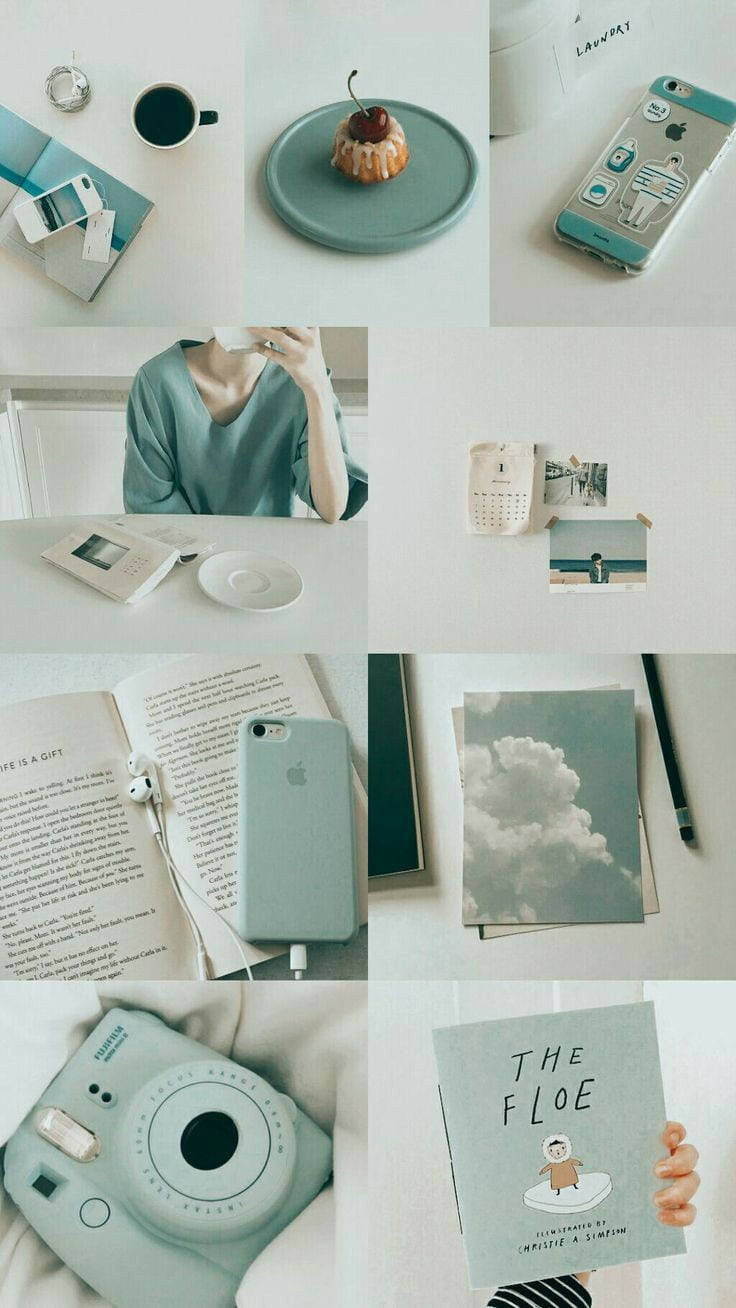 Aesthetic Harmony ng Super Light Green Wallpaper