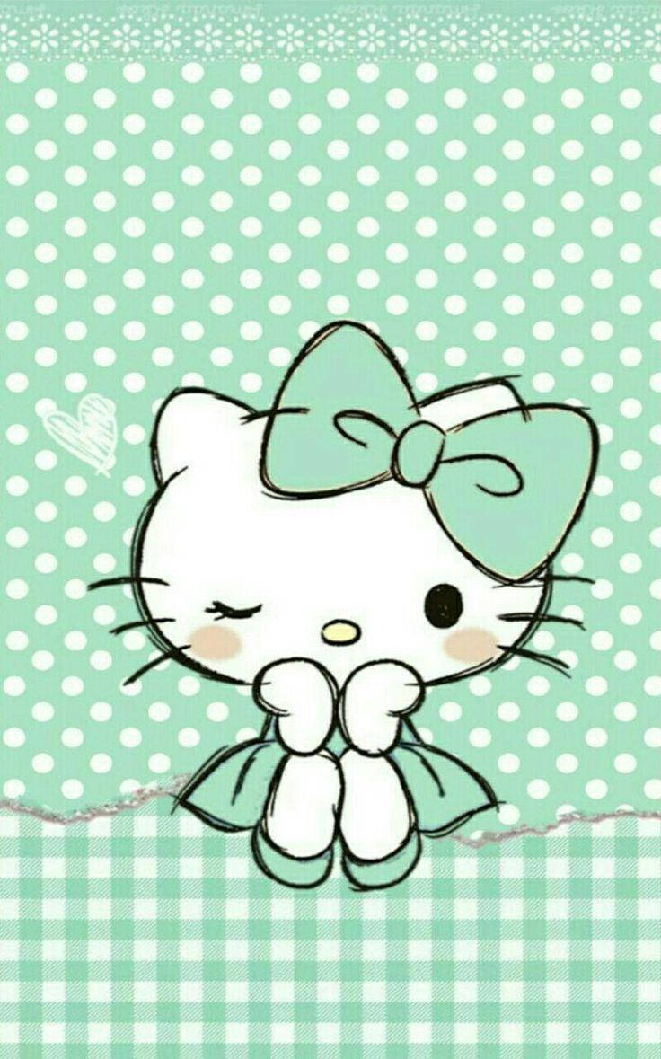 Aesthetic Hello Kitty na may Polka Dot Wallpaper