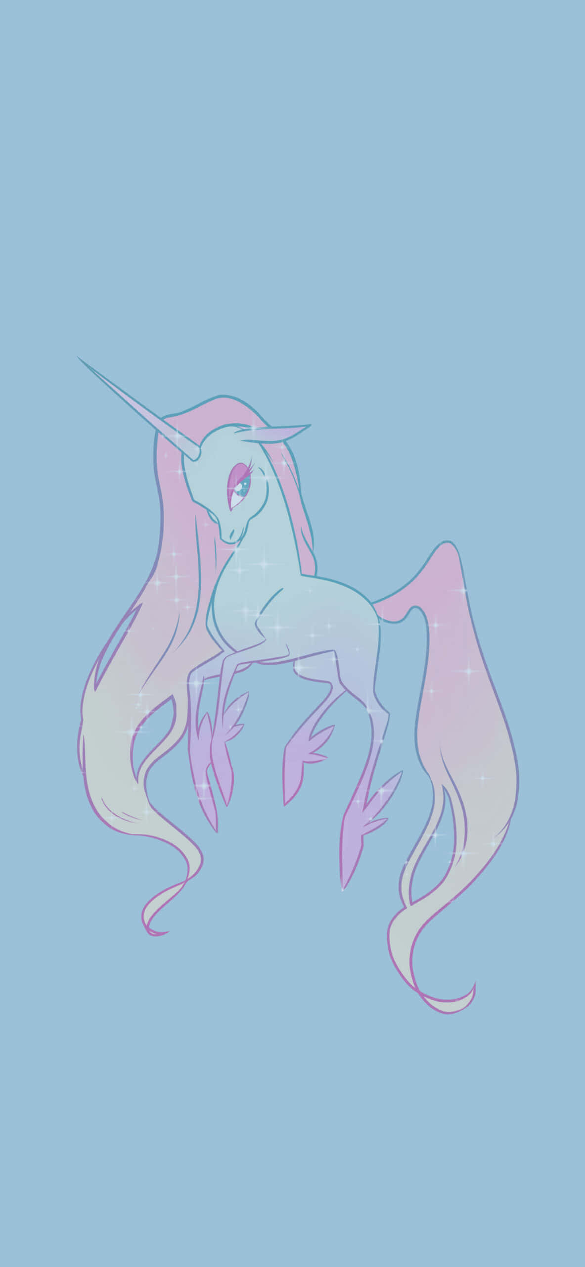 Aesthetic Light Blue Cute Unicorn Wallpaper