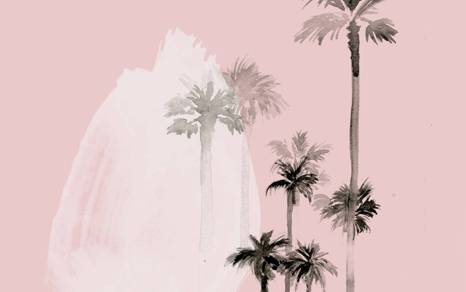 Aesthetic Mac na Pininturahang California Palm Trees Wallpaper