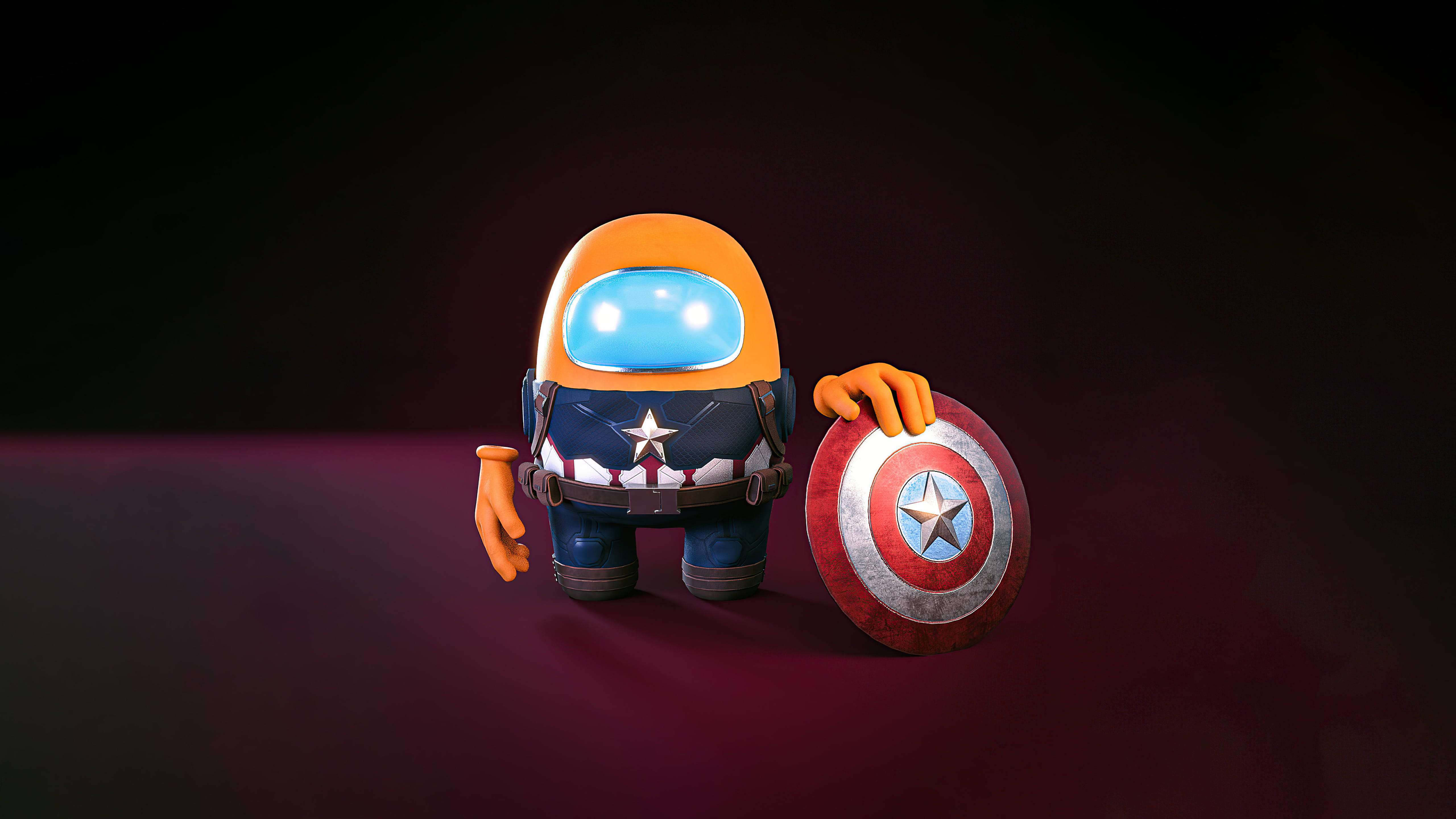 Aesthetic na Among US Captain America Suit Wallpaper