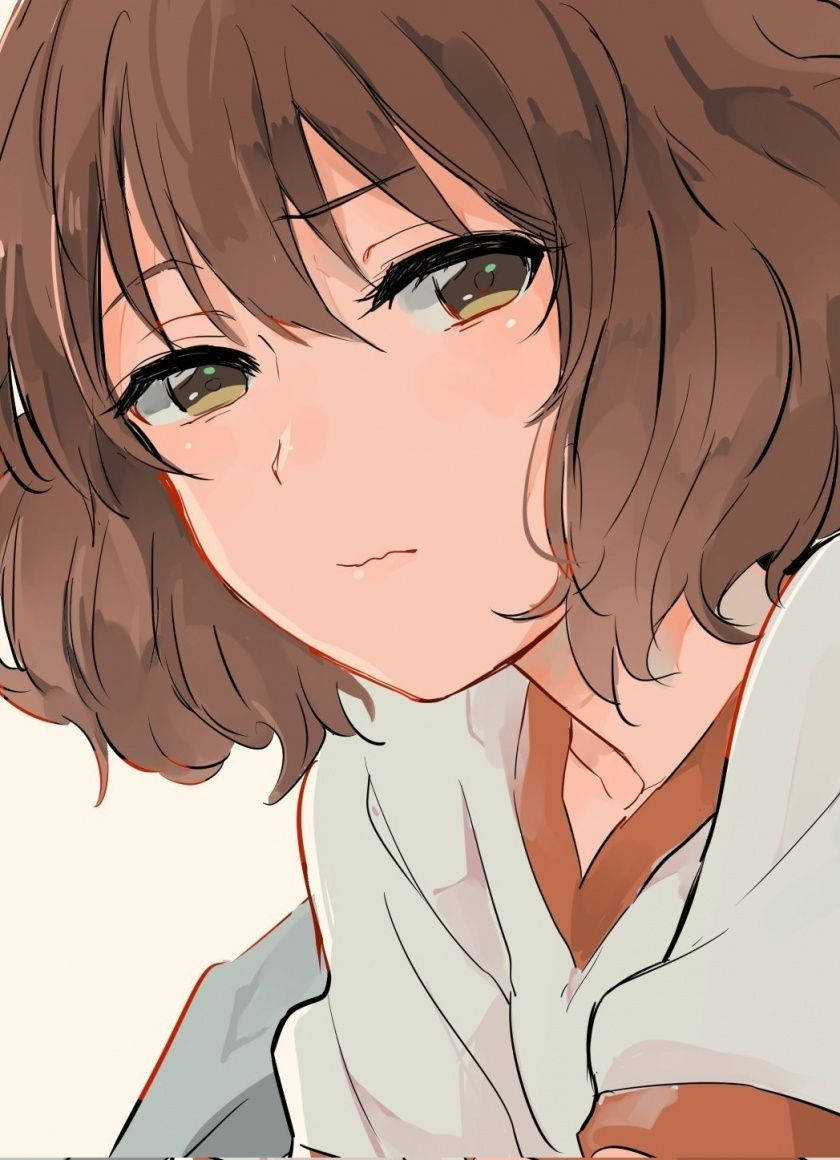Aesthetic na Anime na Babae na may Kayumangging Buhok Wallpaper