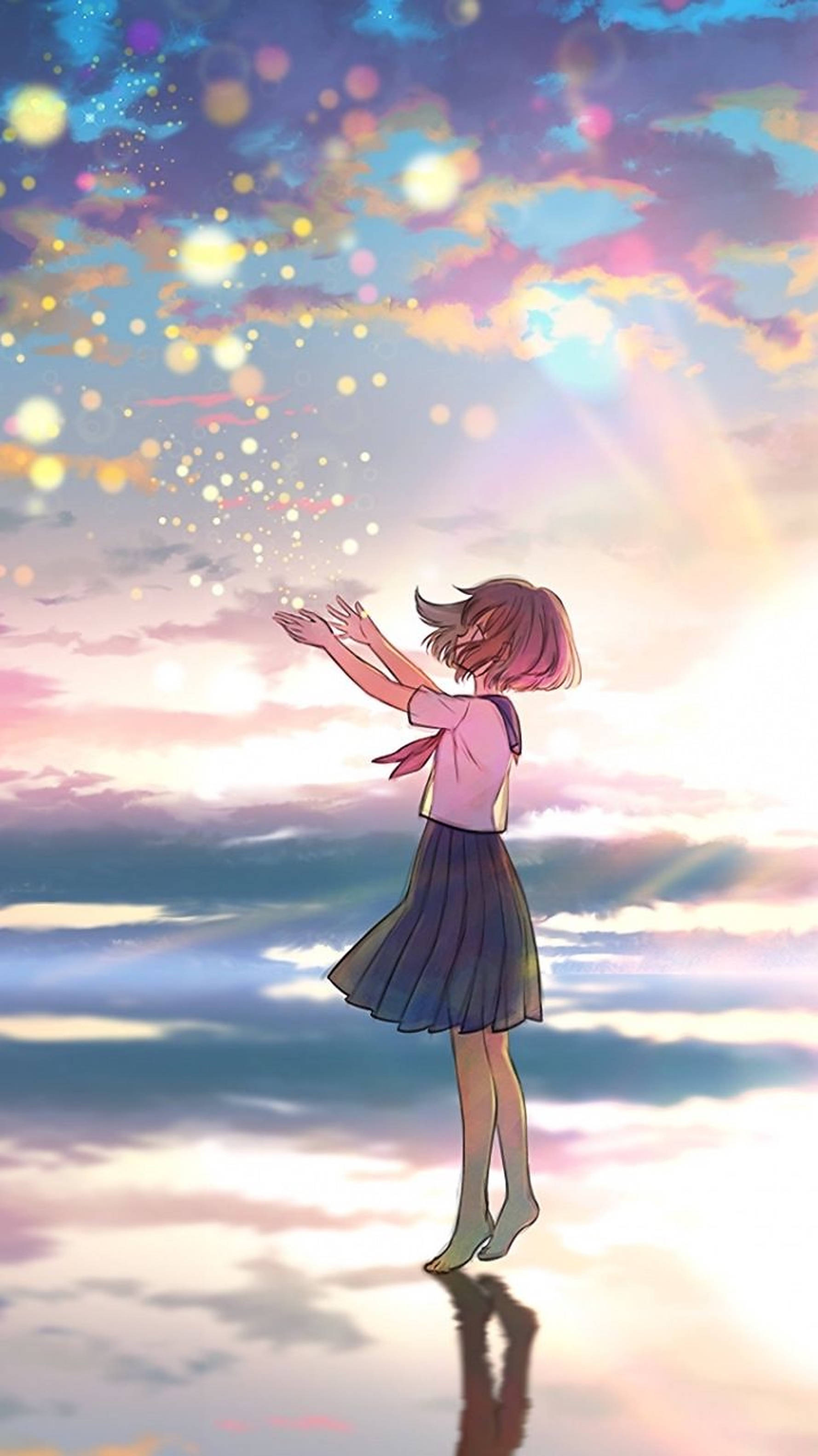 Aesthetic na Anime School Girl Wallpaper