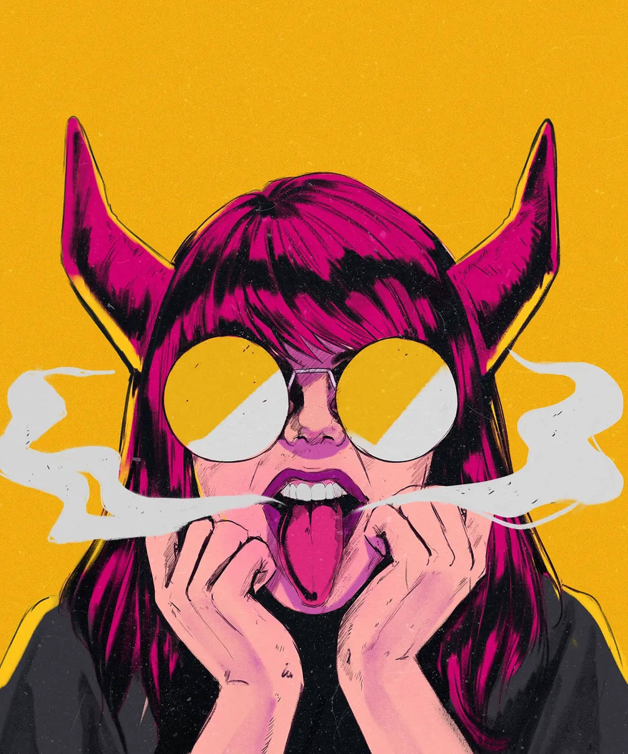 Aesthetic na Babaeng Naninigarilyo Wallpaper