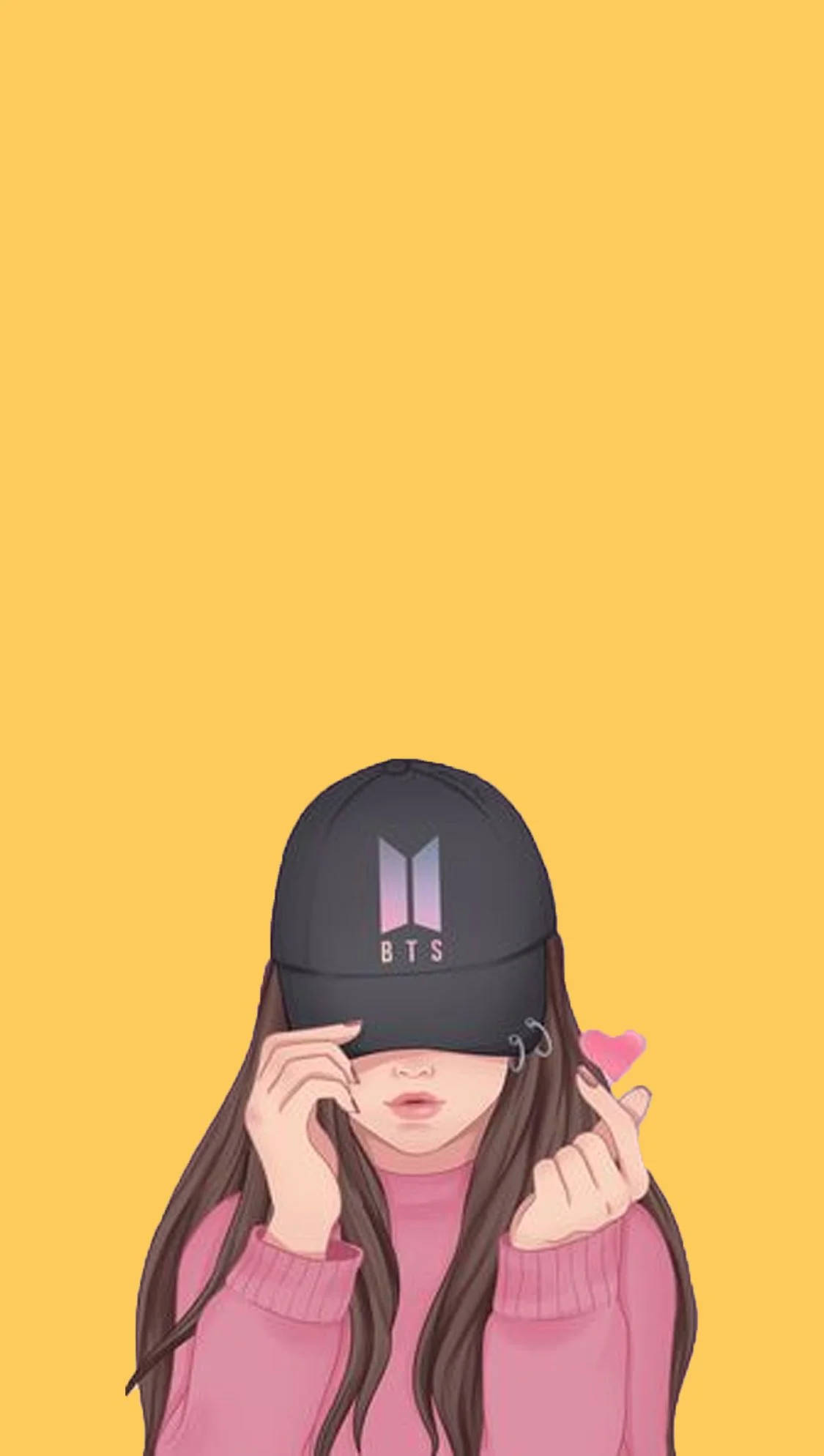 Aesthetic na Babaeng may BTS Cap Wallpaper