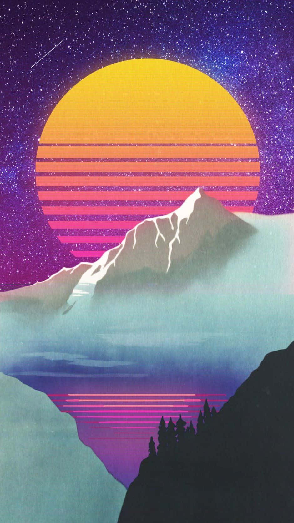 Aesthetic na Background ng Telepono: Makulay na Nebula Galaxy Wallpaper
