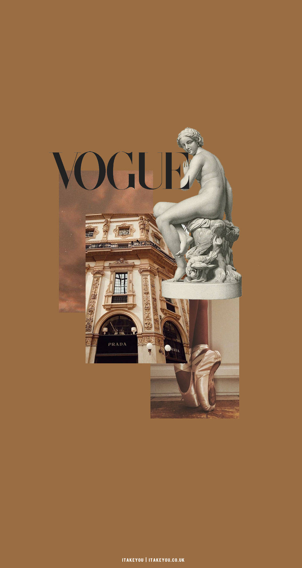 Aesthetic na Beige Brown ng Vogue Magazine Wallpaper