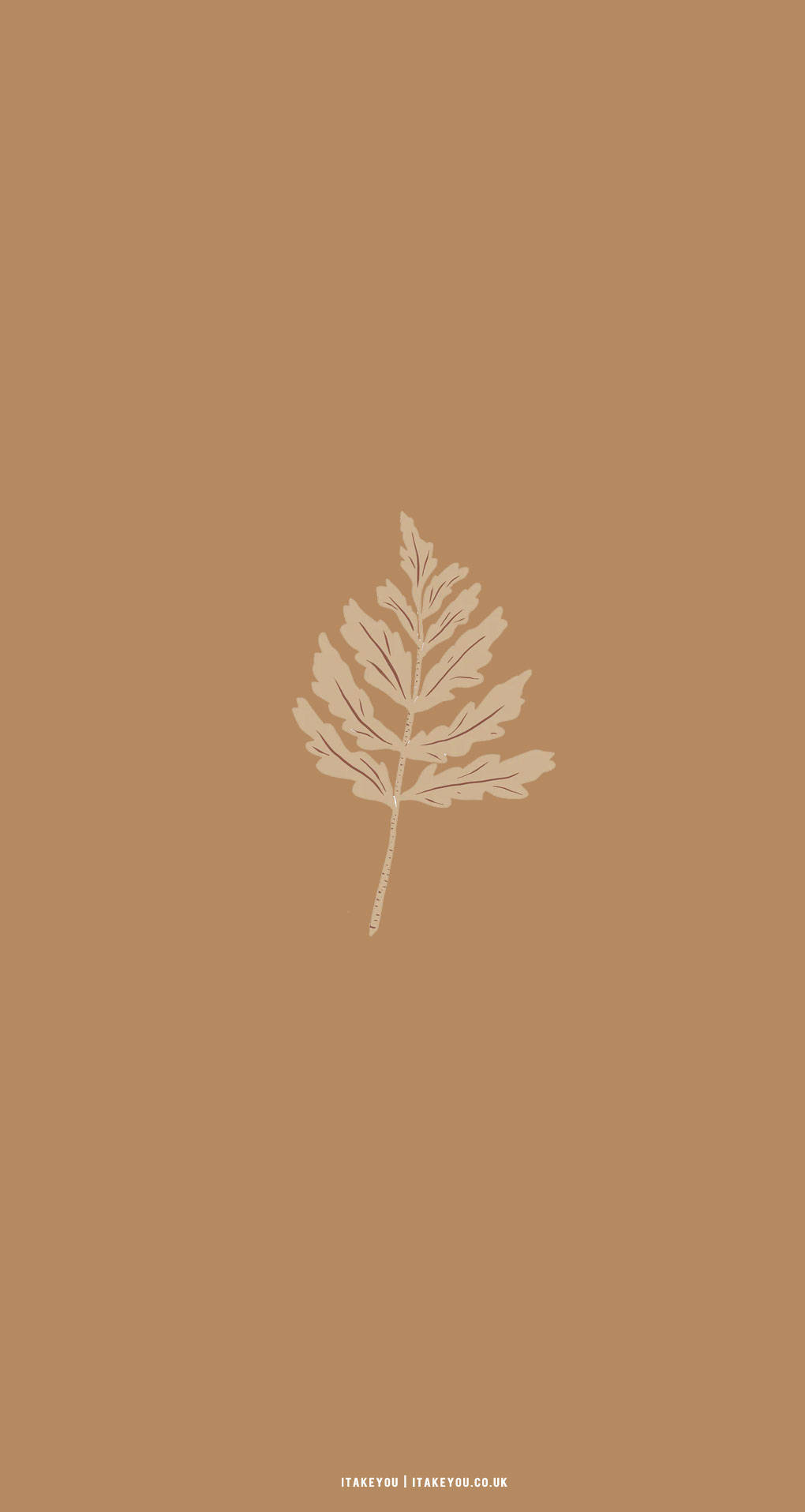 Aesthetic na Dahon ng Maple sa Beige Brown Wallpaper