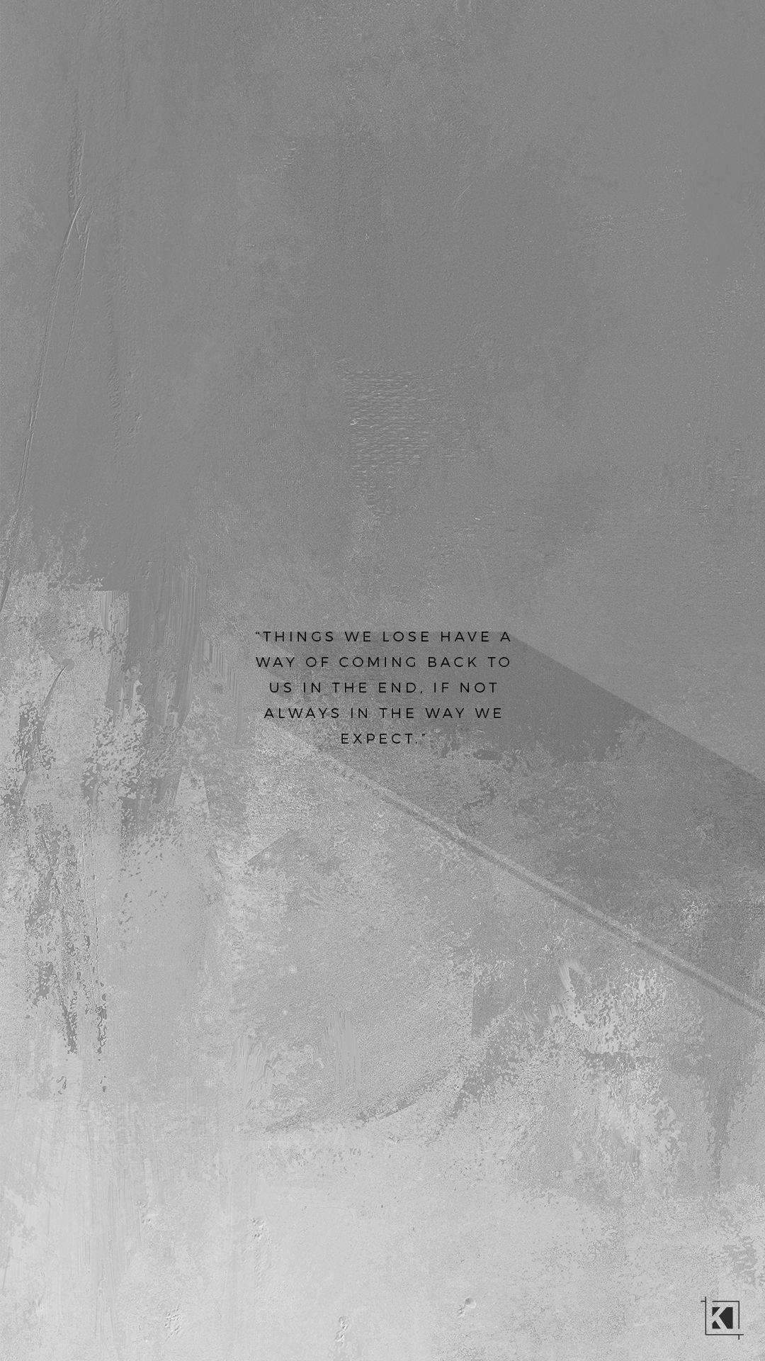 Aesthetic na Gray Cement Wall na May Text Wallpaper