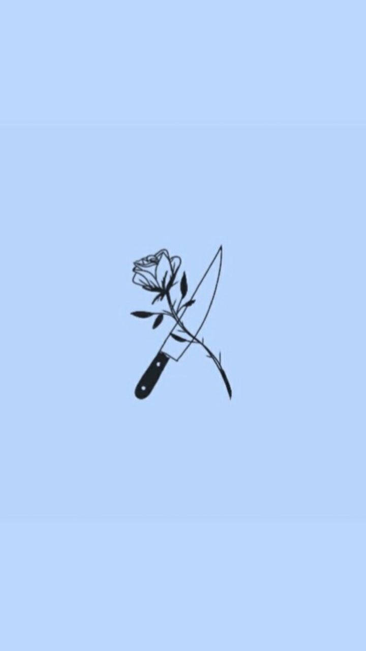 Aesthetic na Knife Rose Cell Phone Wallpaper