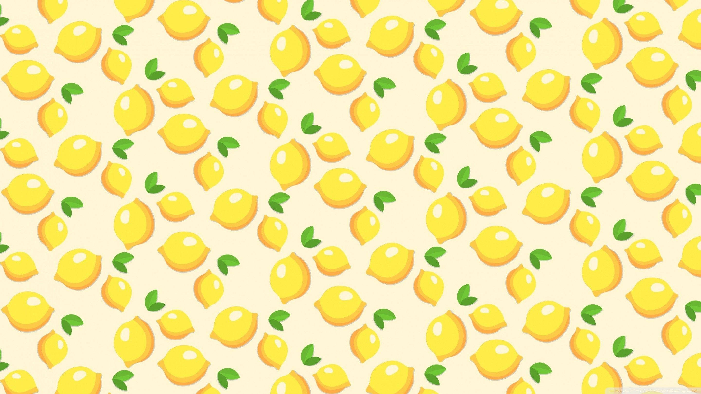 Aesthetic na Lemon Pattern na Laptop Wallpaper
