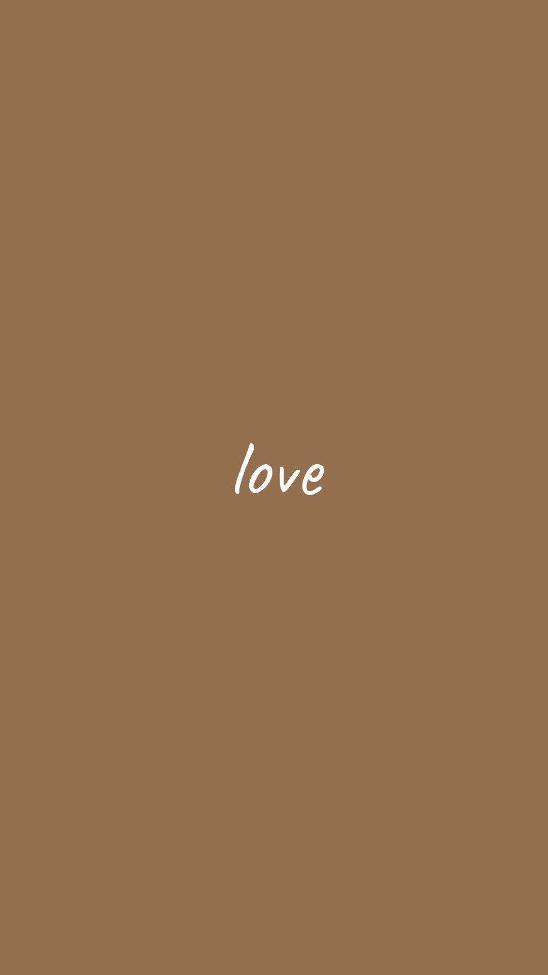 Aesthetic na Light Brown na Poster ng Pag-ibig Wallpaper
