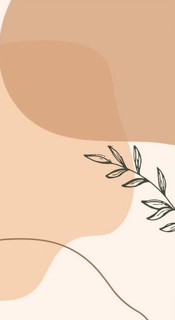 Aesthetic na Light Brown na Kumpol ng mga Dahon Wallpaper
