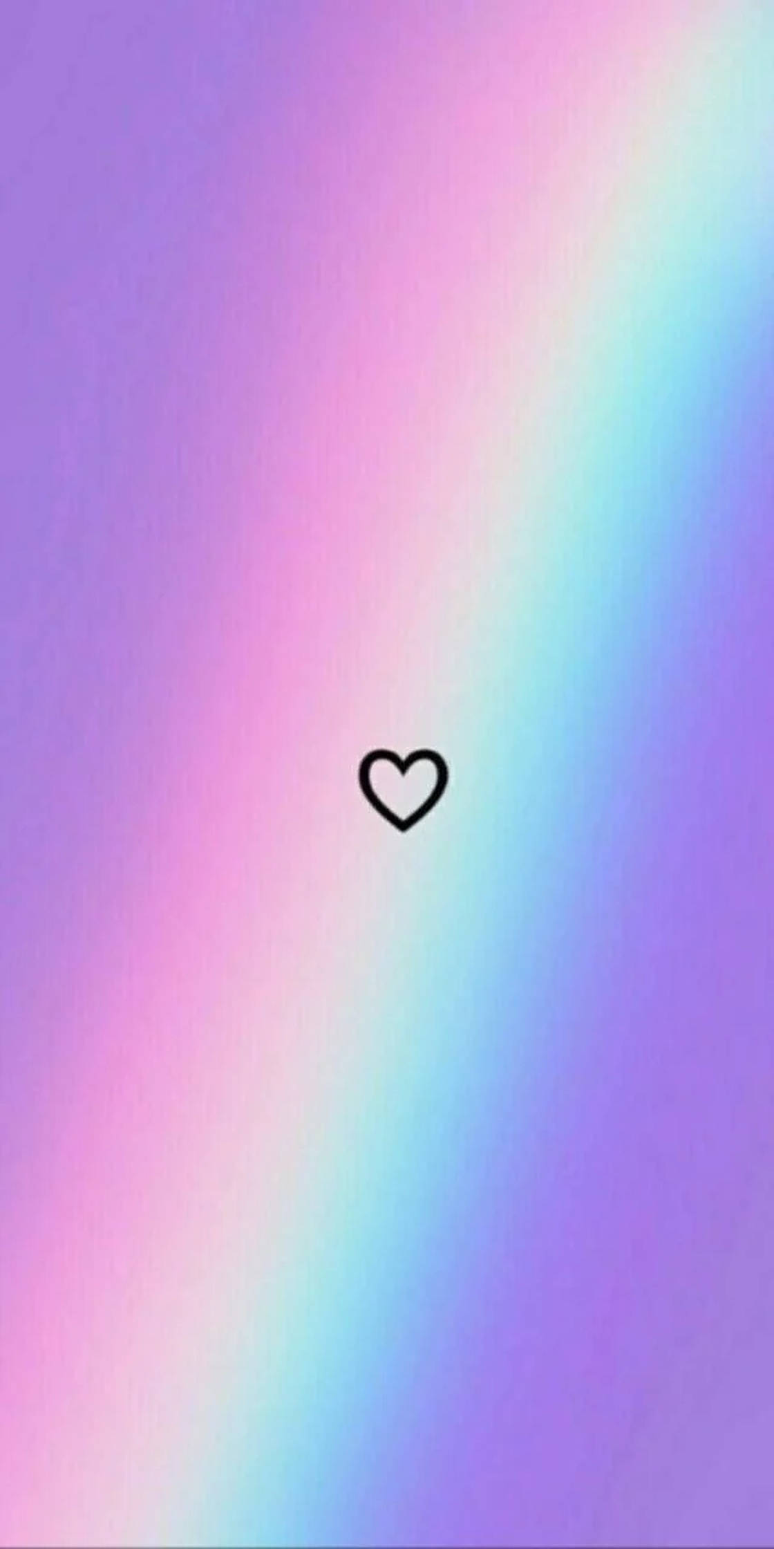 Aesthetic na Purple Pastel Rainbow na May Puso Wallpaper