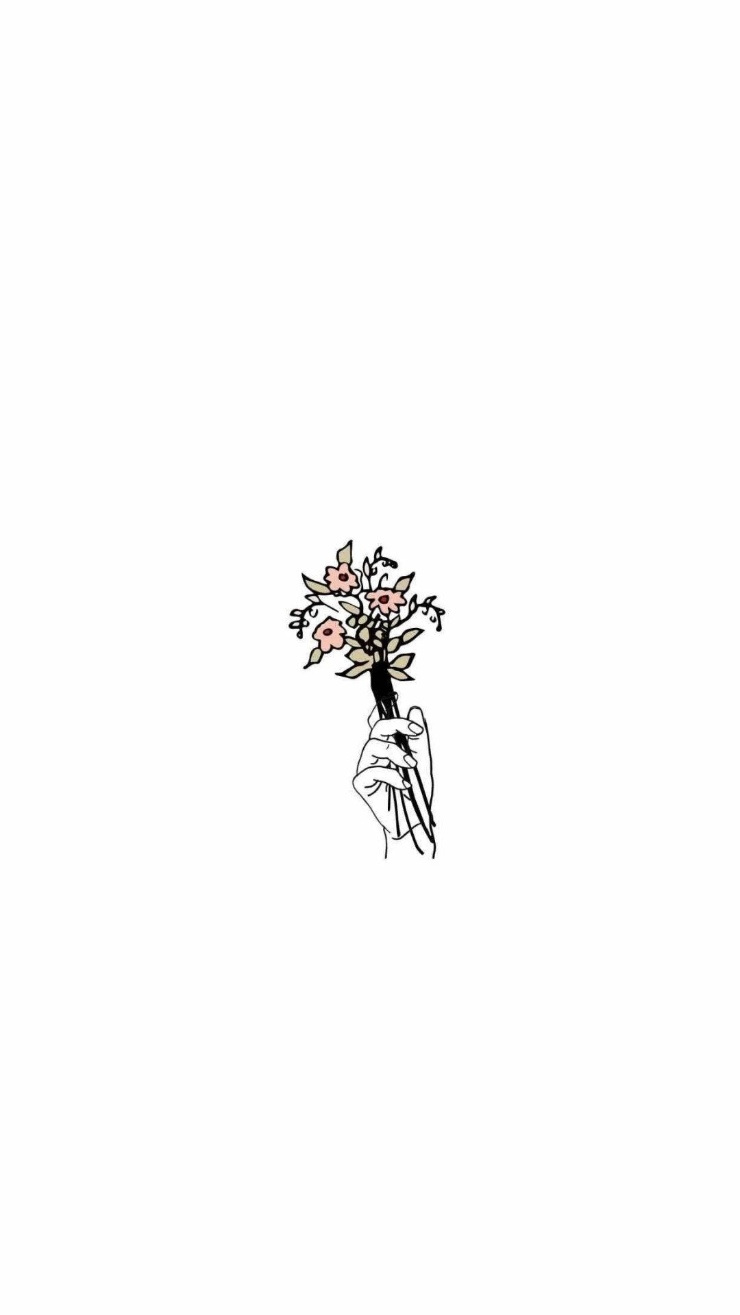 Aesthetic na Puting Bulaklak Wallpaper