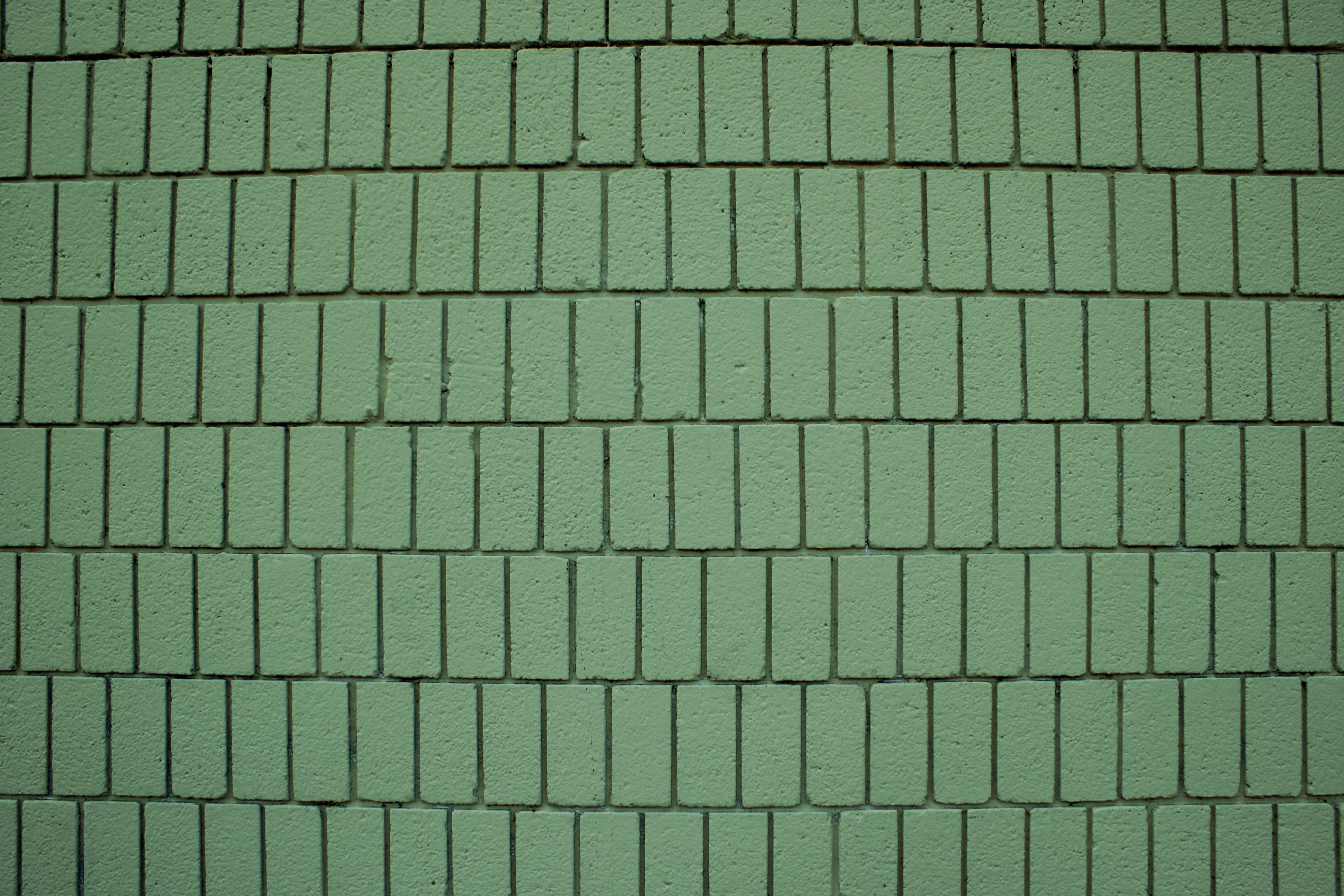 Aesthetic na Sage Green na Bricks Wallpaper