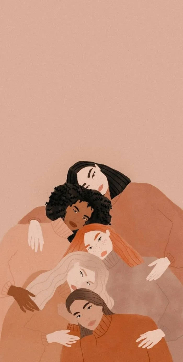 Aesthetic na Sining ng mga Babae para sa iPhone Wallpaper