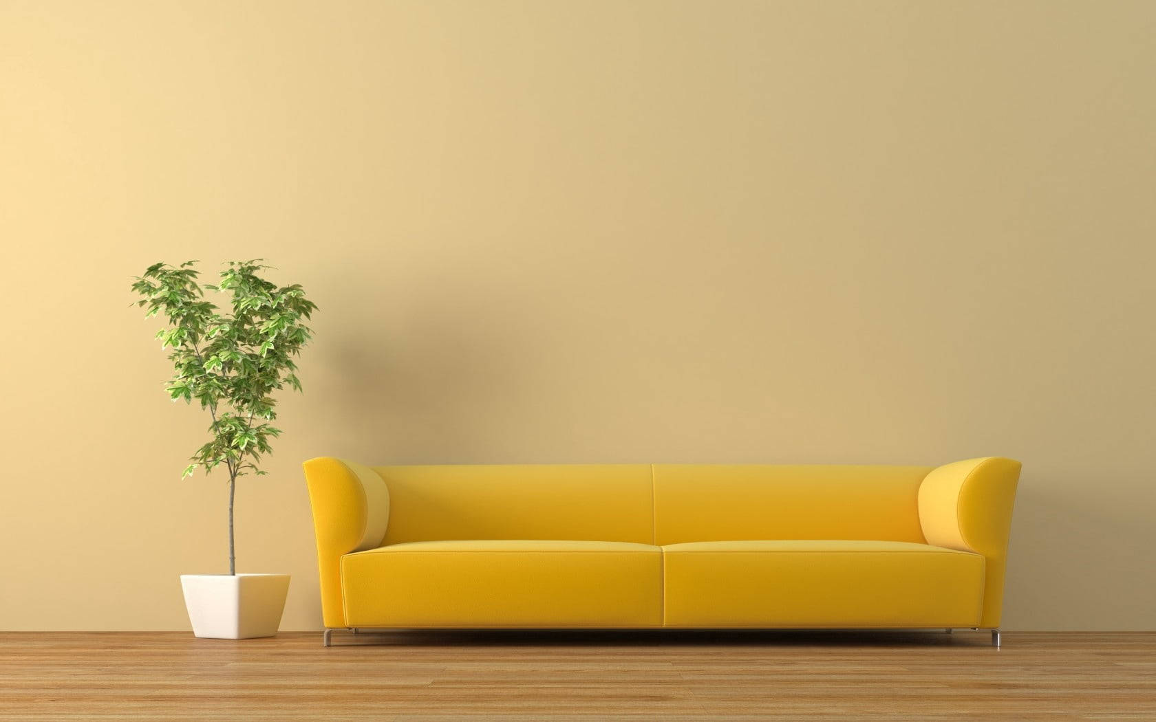 Aesthetic na Tahanan na May Beige na Sala Wallpaper