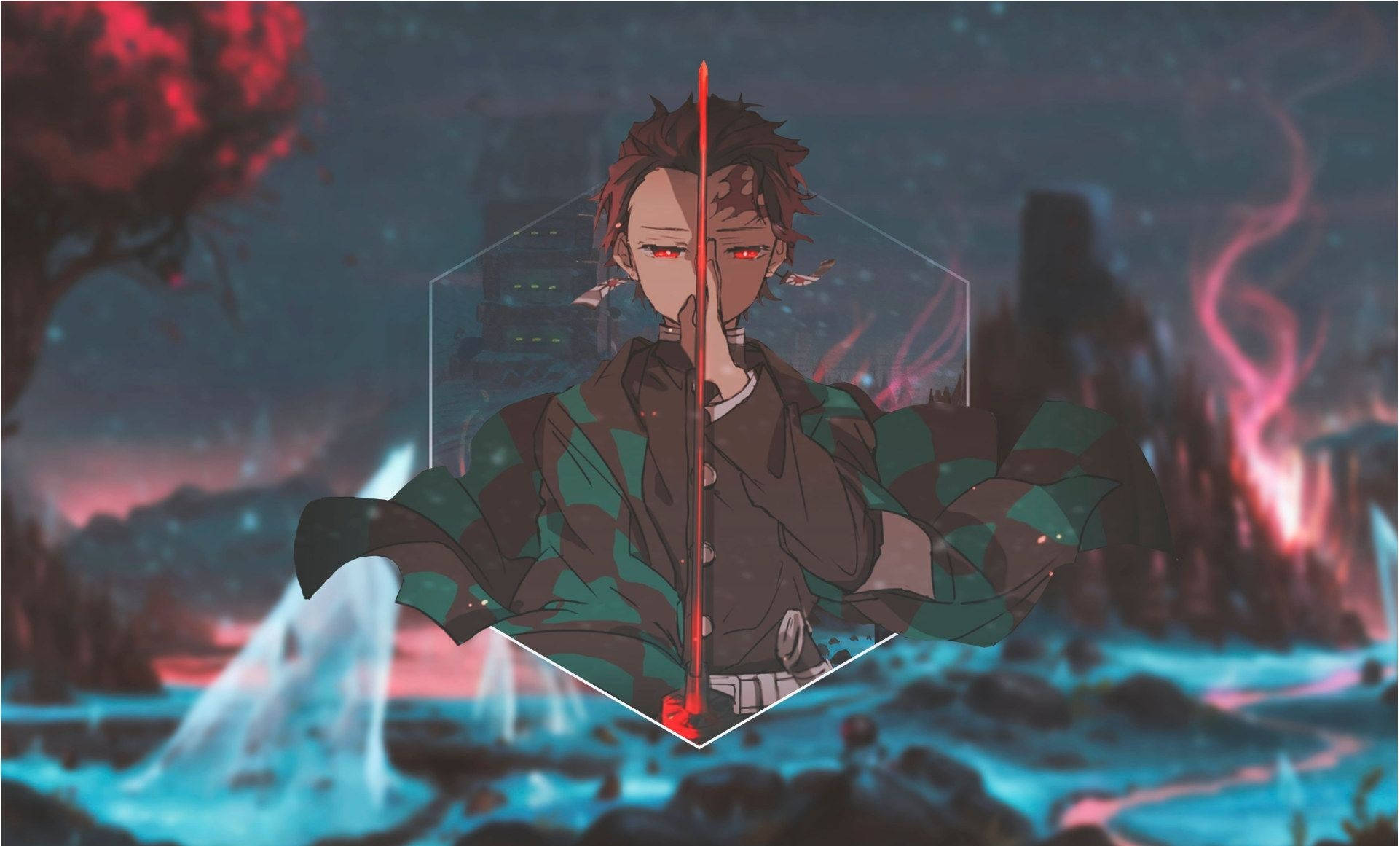 Aesthetic na Tanjiro Kamado Laptop Wallpaper