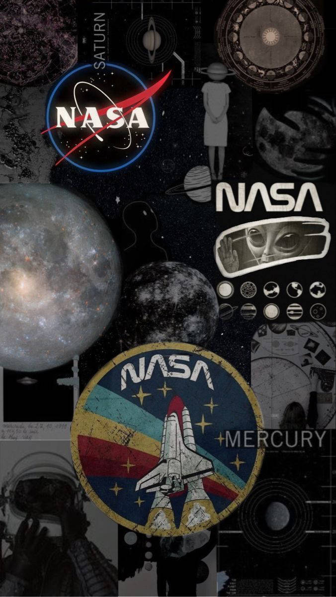 Aesthetic NASA Collage Para sa iPhone Wallpaper
