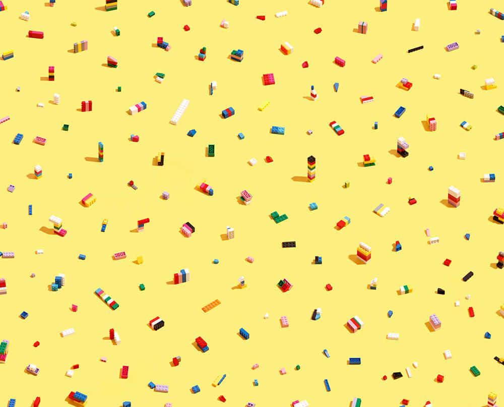 Aesthetic ng 70s Desktop na Lego Seamless Pattern Wallpaper