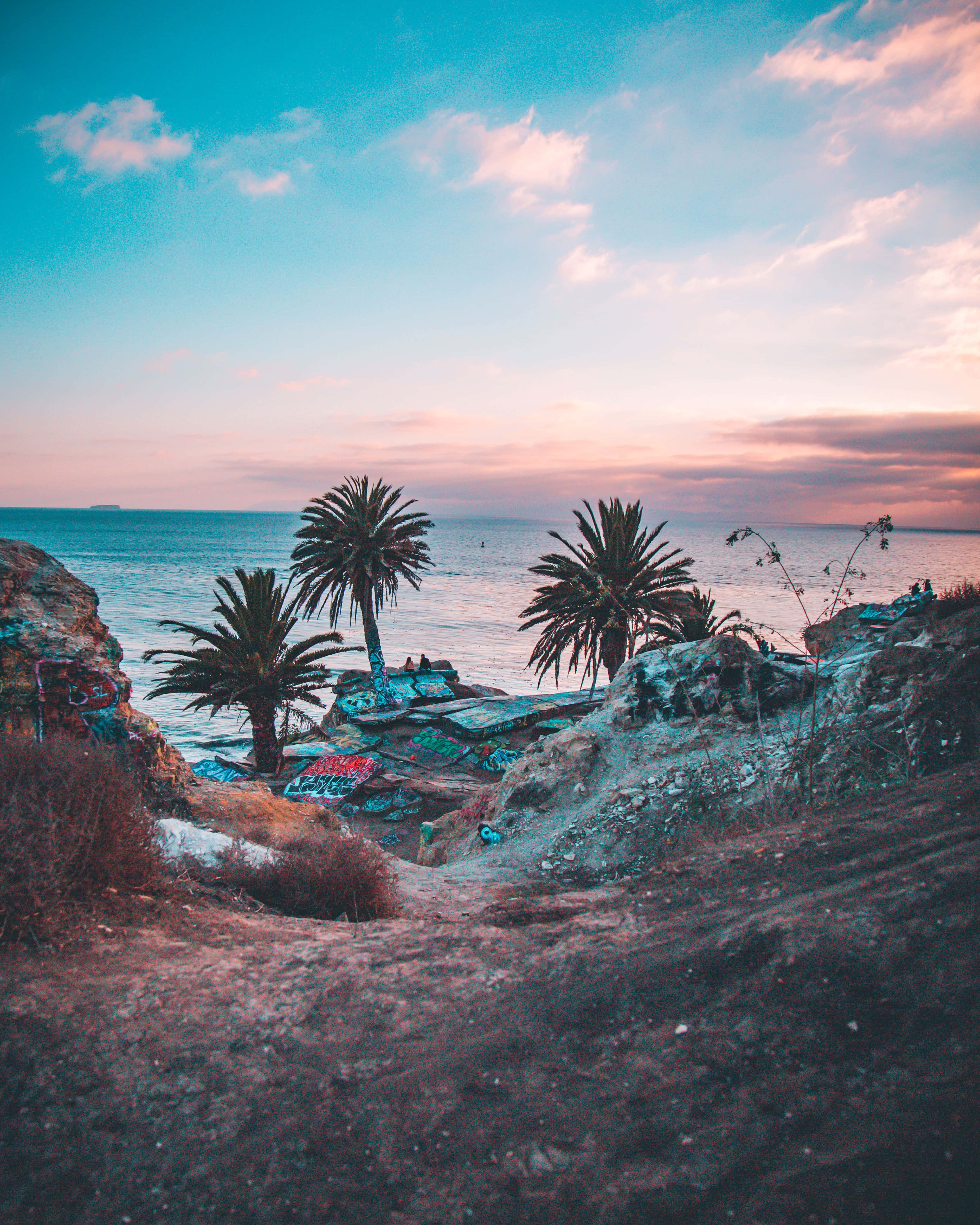Aesthetic ng California na may mga Ulap Wallpaper