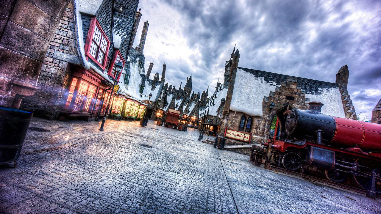 Aesthetic ng Hogsmeade Village sa Harry Potter Wallpaper