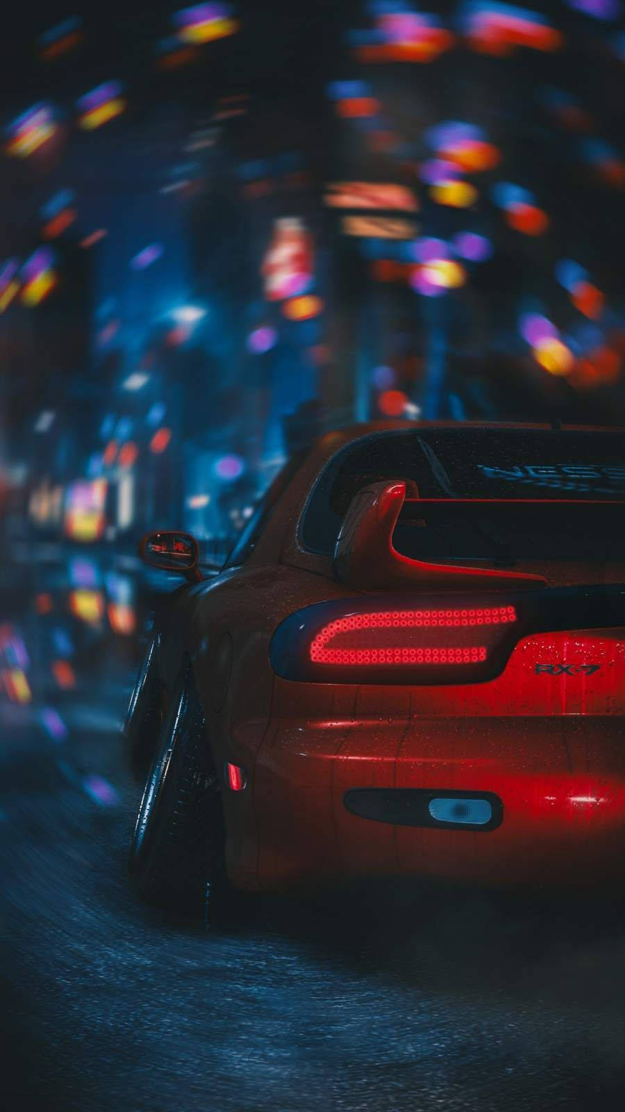 Aesthetic ng JDM Cars na May Makukulay na Ilaw Wallpaper