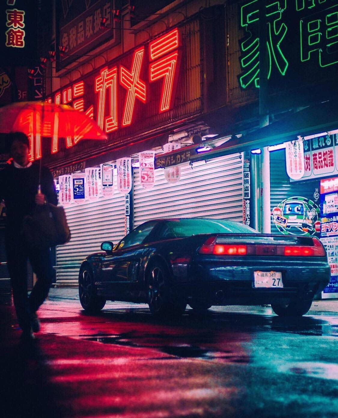 Aesthetic ng JDM Cars na May Pulang Ilaw Wallpaper