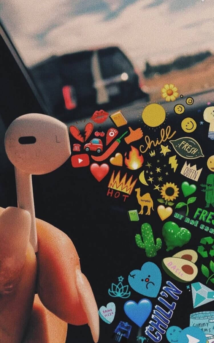 Aesthetic ng Musika gamit ang Earbud Wallpaper