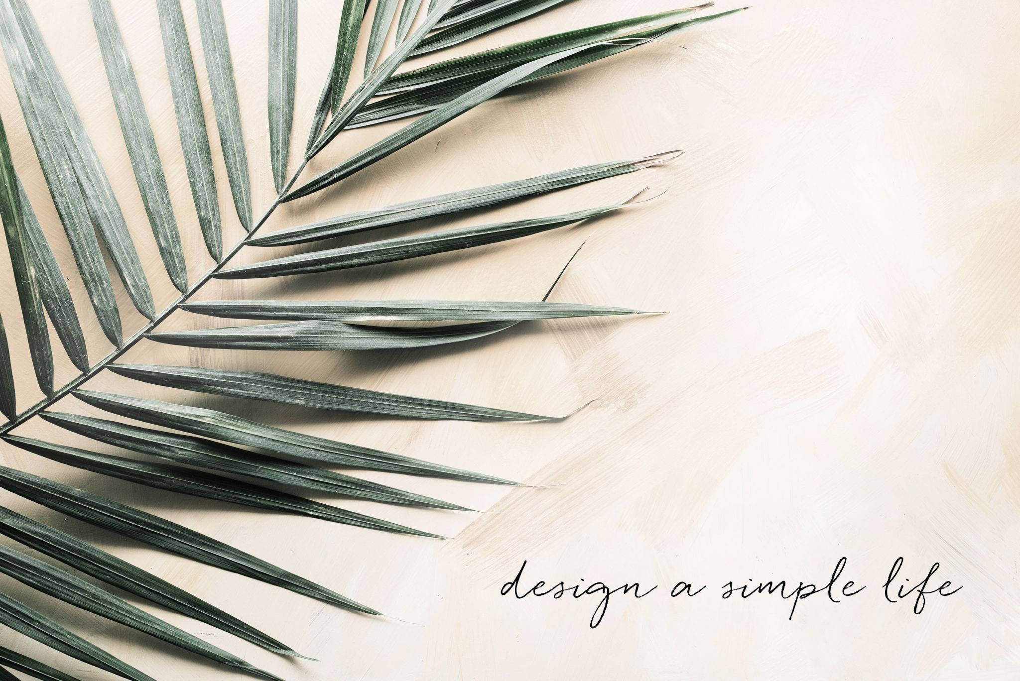 Aesthetic ng Tag-init na Dahon ng Palma na May Quote Wallpaper