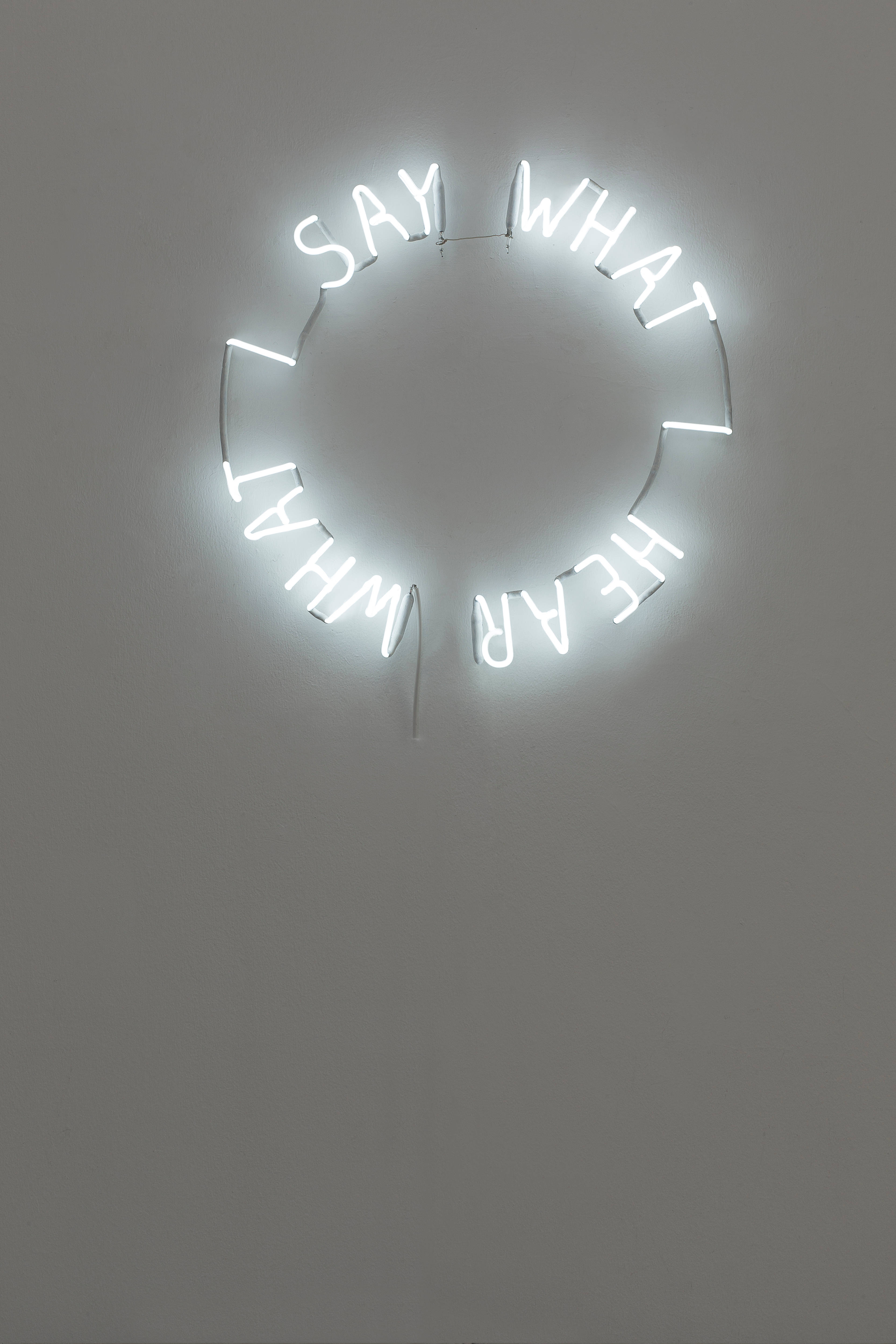 Aesthetic ng White Neon na 'I Say What I Hear' Wallpaper