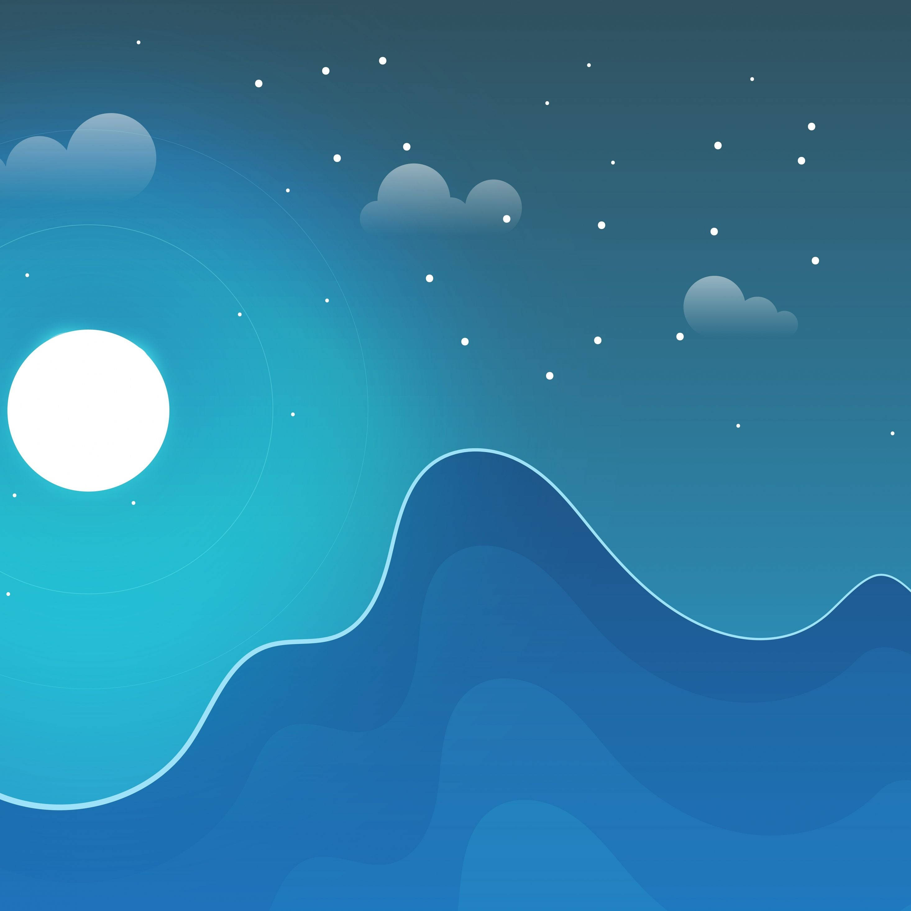 Aesthetic Night Blue iPad Wallpaper